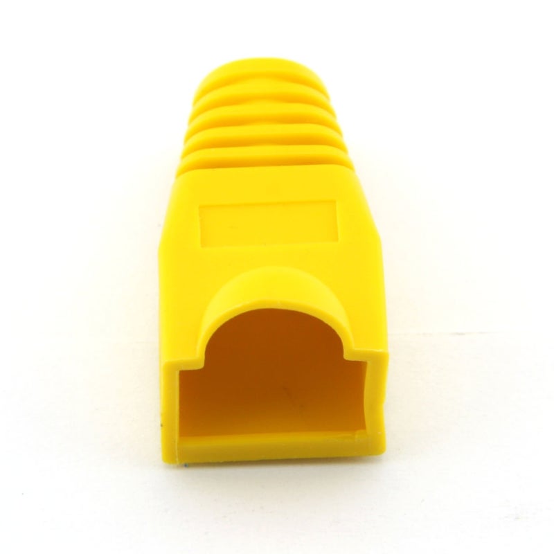 Maxmoral ماكس مورال 100 حزمة كابل شبكة إيثرنت CAT5E CAT6 RJ45 مع أحذية تخفيف الضغط - أصفر - Image 3